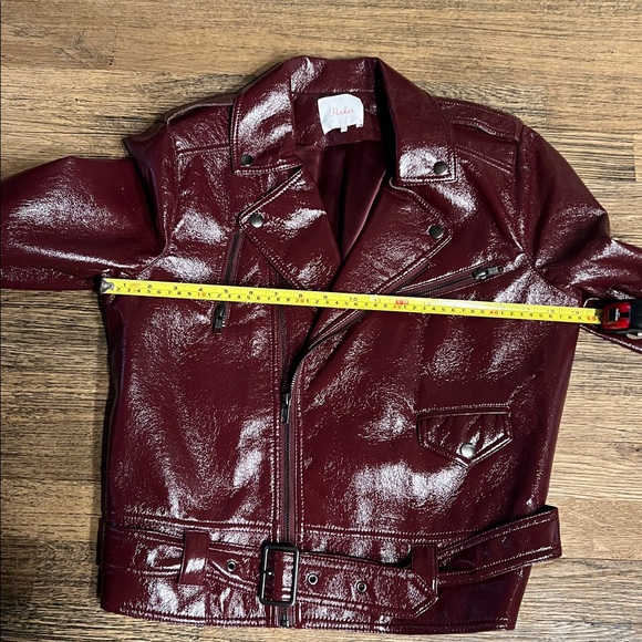 PARKER woman’s burgundy moto jacket NWOT worn once to try on size M - Picture 6 of 8